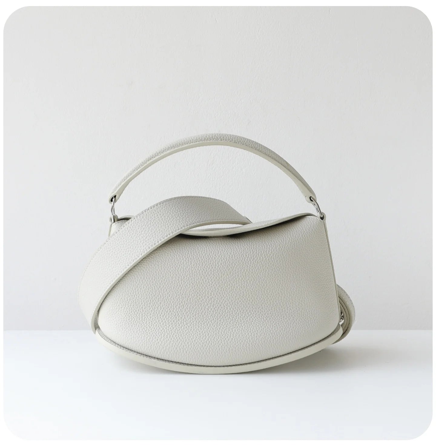 Spring Summer Full Grain Leather Women's Hobo Bag, Minimalist Lazy 3 Way Shoulder Crossbody Handbag, Daily Commute Tote