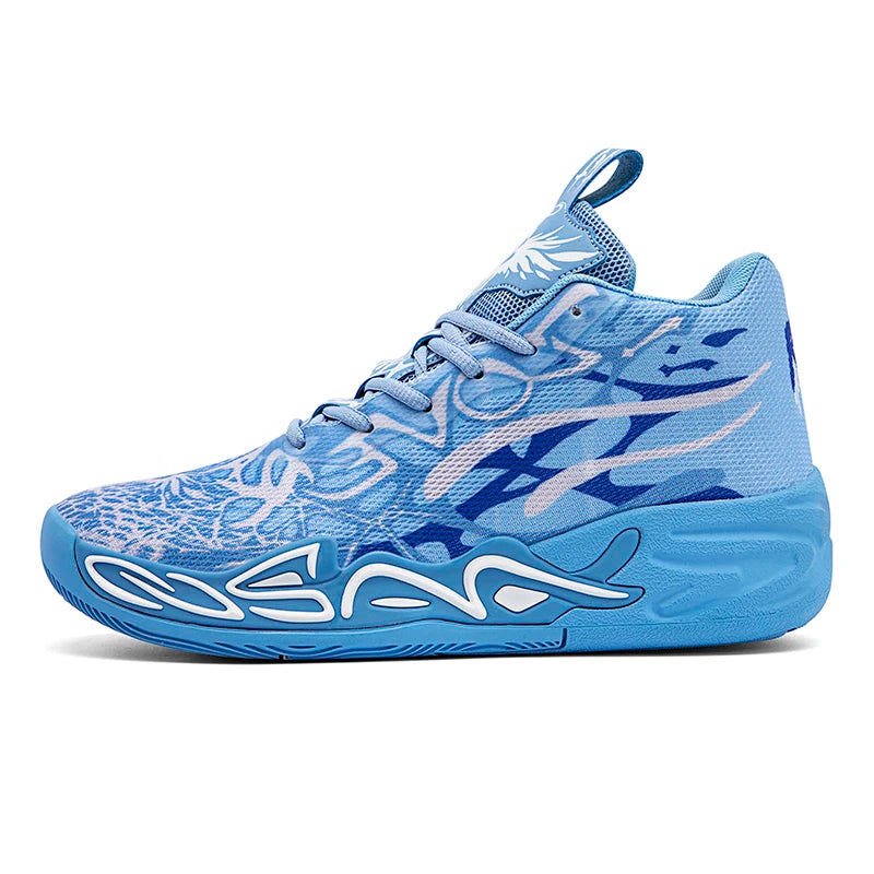 High Top Basketball Shoes for Men Women Anti-Slip Outdoor Sports Sneakers Breathable Athletic Training Shoes for Gym Running