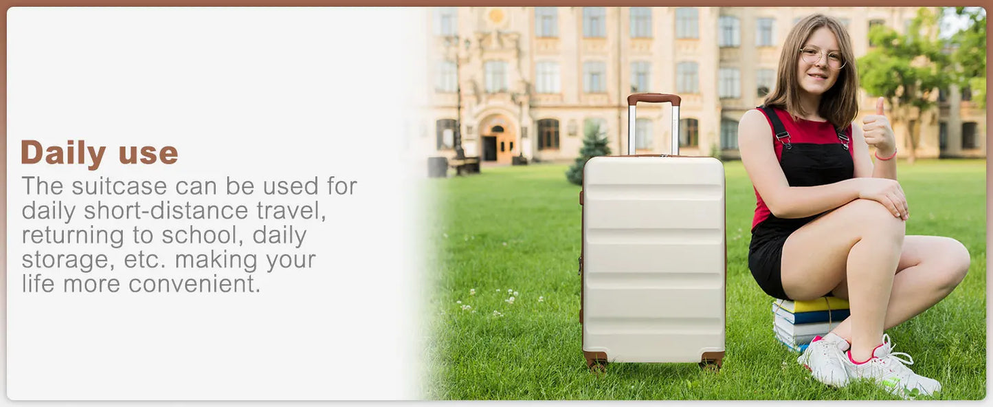 KONO hand luggage Suitcase-Lightweight hard case with TSA Lock & 4 spinner wheels, cabin-fit (55/65/75cm)