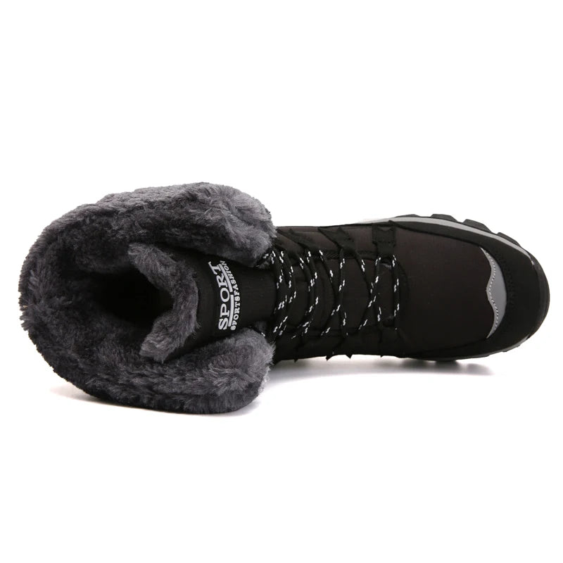 Women's Snow Boots, Women's Shoes, Winter Fleece-Lined, Thickened, Warm Outdoor Hiking Boots, High-Top, Thick-Soled Outdoor Boots