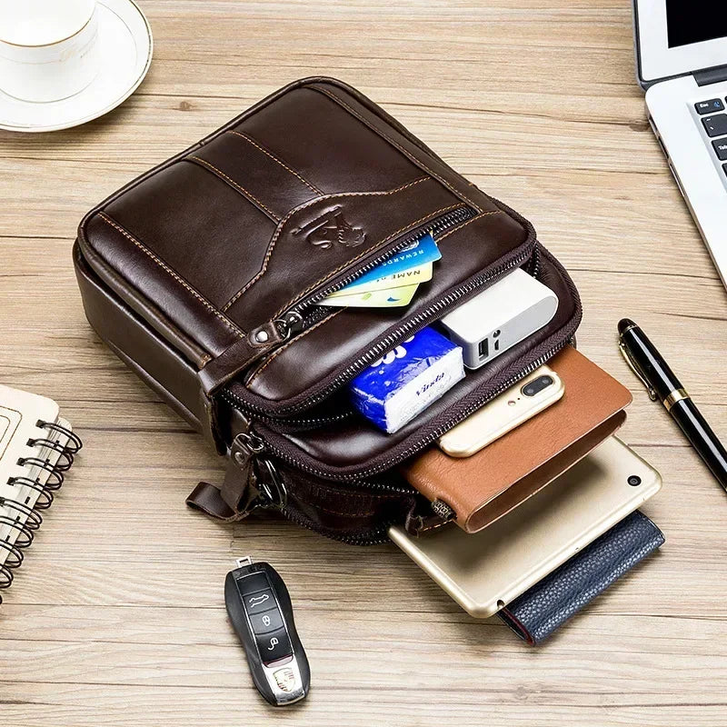 New Handbag Men's Bag Genuine Leather Shoulder Bag Husband luxury design messenger bag crossbody bags for men