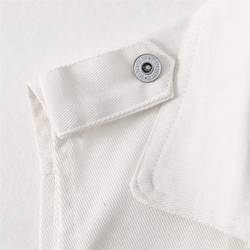 2025 New Women's Denim Tank Top Jacket Fashion Spring Summer Zipper White Sleeveless Tank Tops Female Jeans Coat