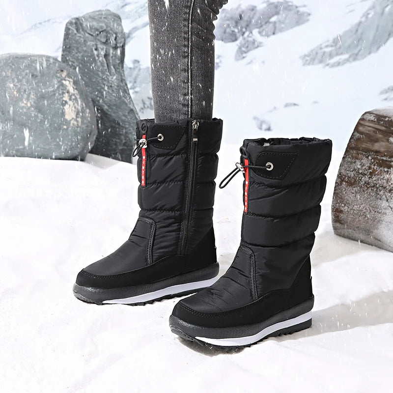 Autumn and Winter Cold-Proof Snow Boots for Men and Women, New Style, Fleece-Lined, Thickened, Non-Slip Cotton Shoes, Waterproof