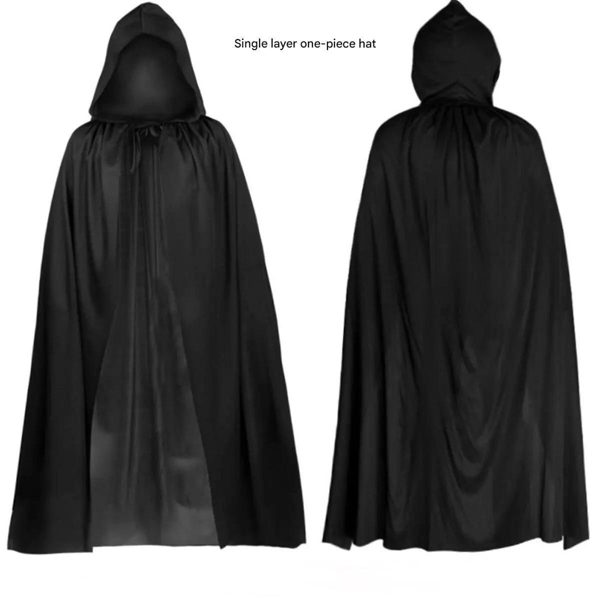 Halloween cloak single layer black adult party cos death vampire wizard costume children's cloak 150cm