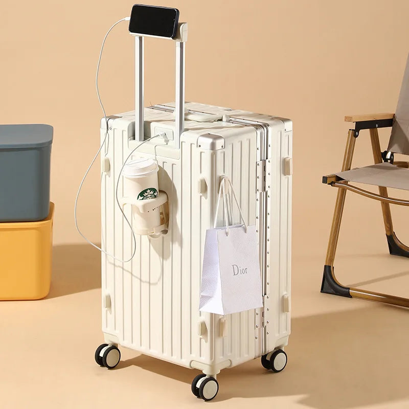Large Capacity Suitcase 30/32 inchThickened Strong and Durable Aluminium Frame Luggage Trolley Case 20-28 inch Carry-on Suitcase