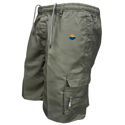 Summer Men's Casual Multi-Pocket Outdoor Sports Fitness Shorts Loose Fit High Waist Straight Leg Workwear Shorts