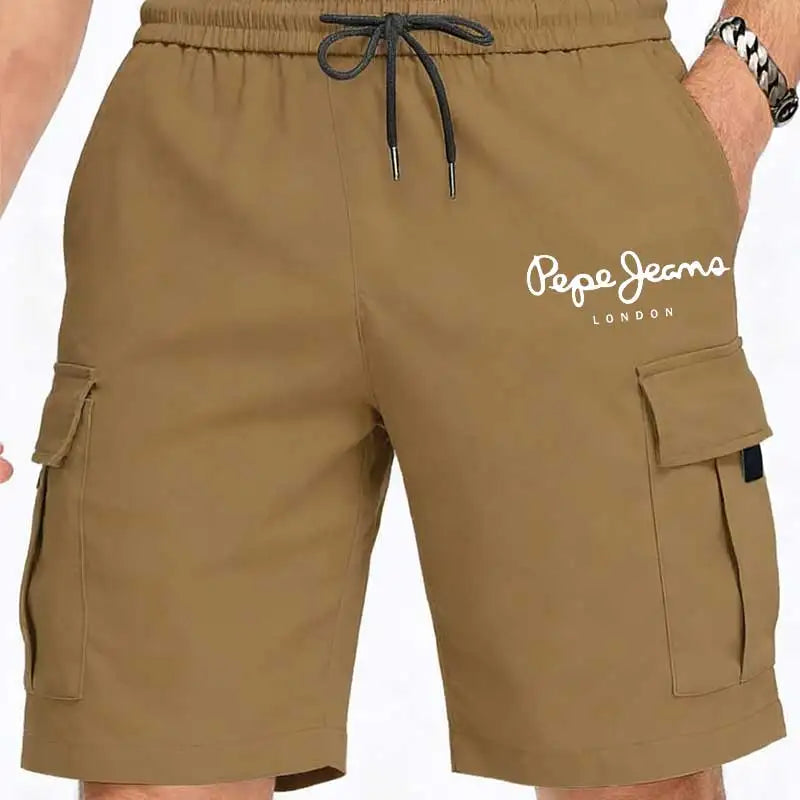 2026 Mens Cargo Shorts Summer Letter Print Short Casual Shorts for Outdoor Work Hiking Travel Durable Multi Pocket Lightweight