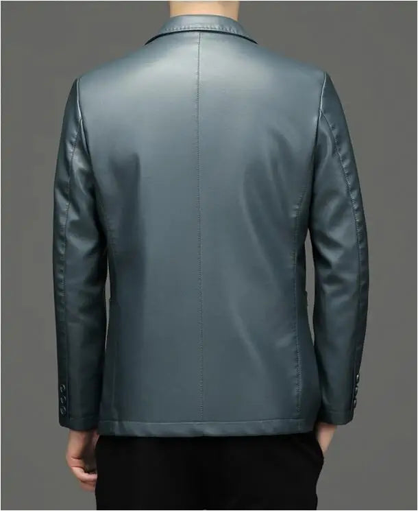 High Quality Genuine Leather Men's Suit Leather Coat Autumn and Winter New Sheep Skin Casual Small Suit Coat Men Leather Jacket