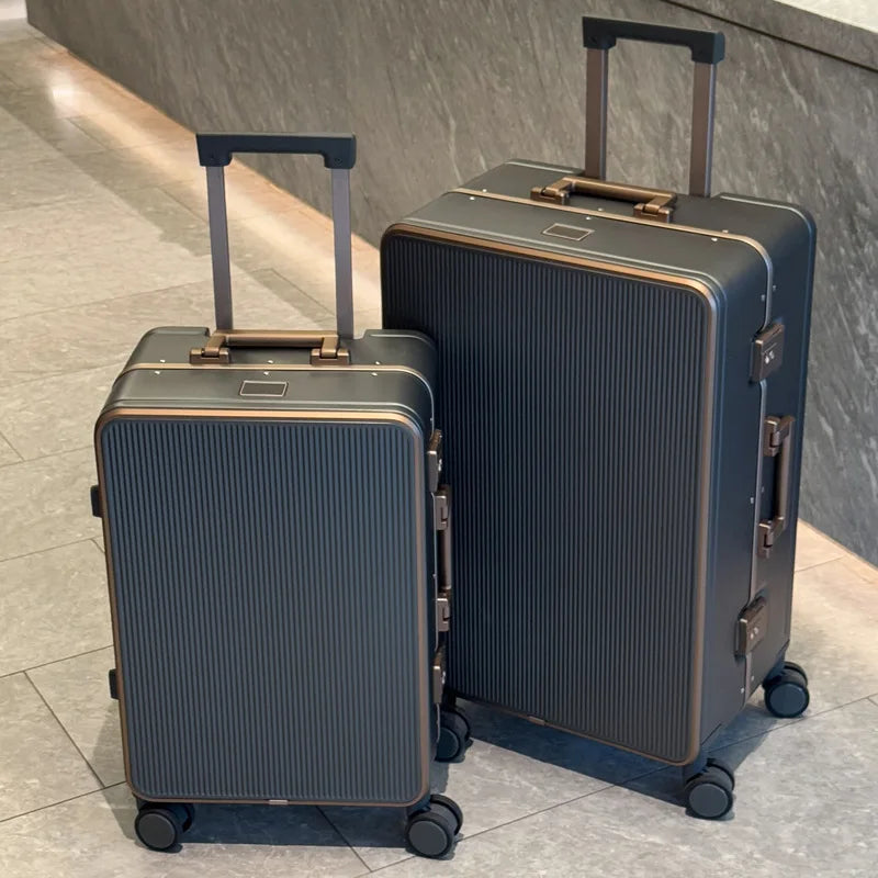 Sturdy Aluminium Frame Suitcase 28 inch Large Size Drop-resistant Trolley Case Business Suitcase 20 inch Boarding Box TSA lock