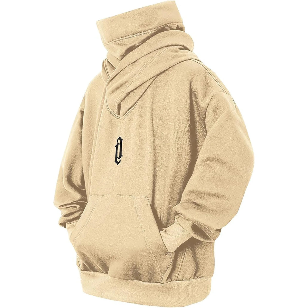 Embroidery Turtleneck Sweatshirt Oversized Y2K Men Women Hoody Japanese Ninja Hoodies Autumn Hip Hop Fleece Pocket Streetwear