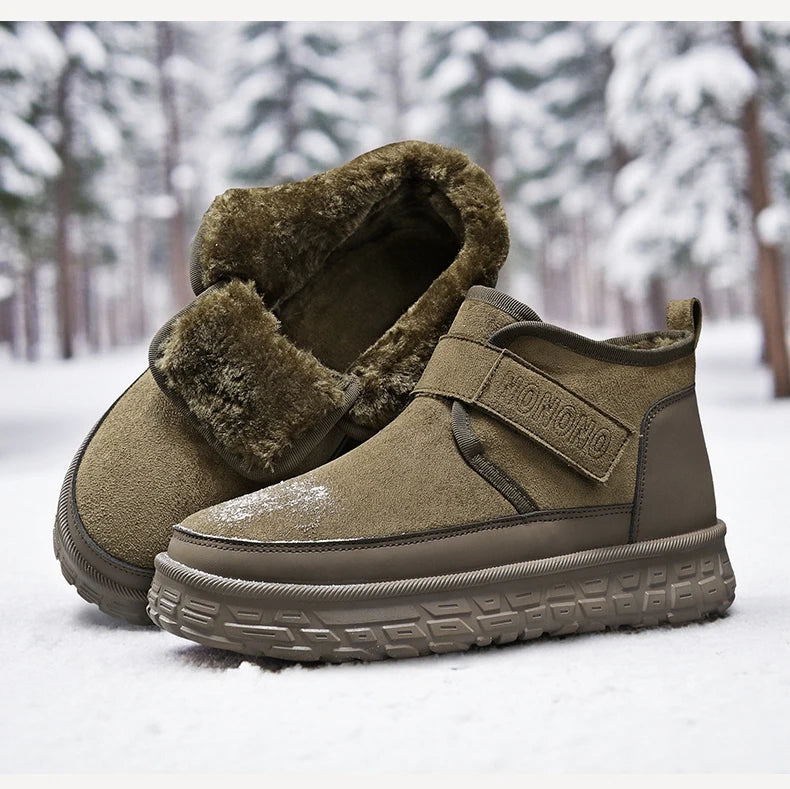 Mens Winter Snow Boots High Top Warm Comfortable Slip Resistant Shoes for Cold Weather