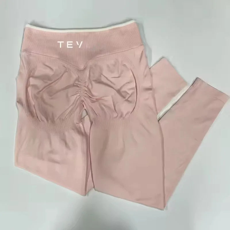 Ignite Sculpt Series Logo Scrunch Seamless Leggings Women Yoga Pants Hip Lifting Running Exercise Gym Sports Bra Fitness Shorts