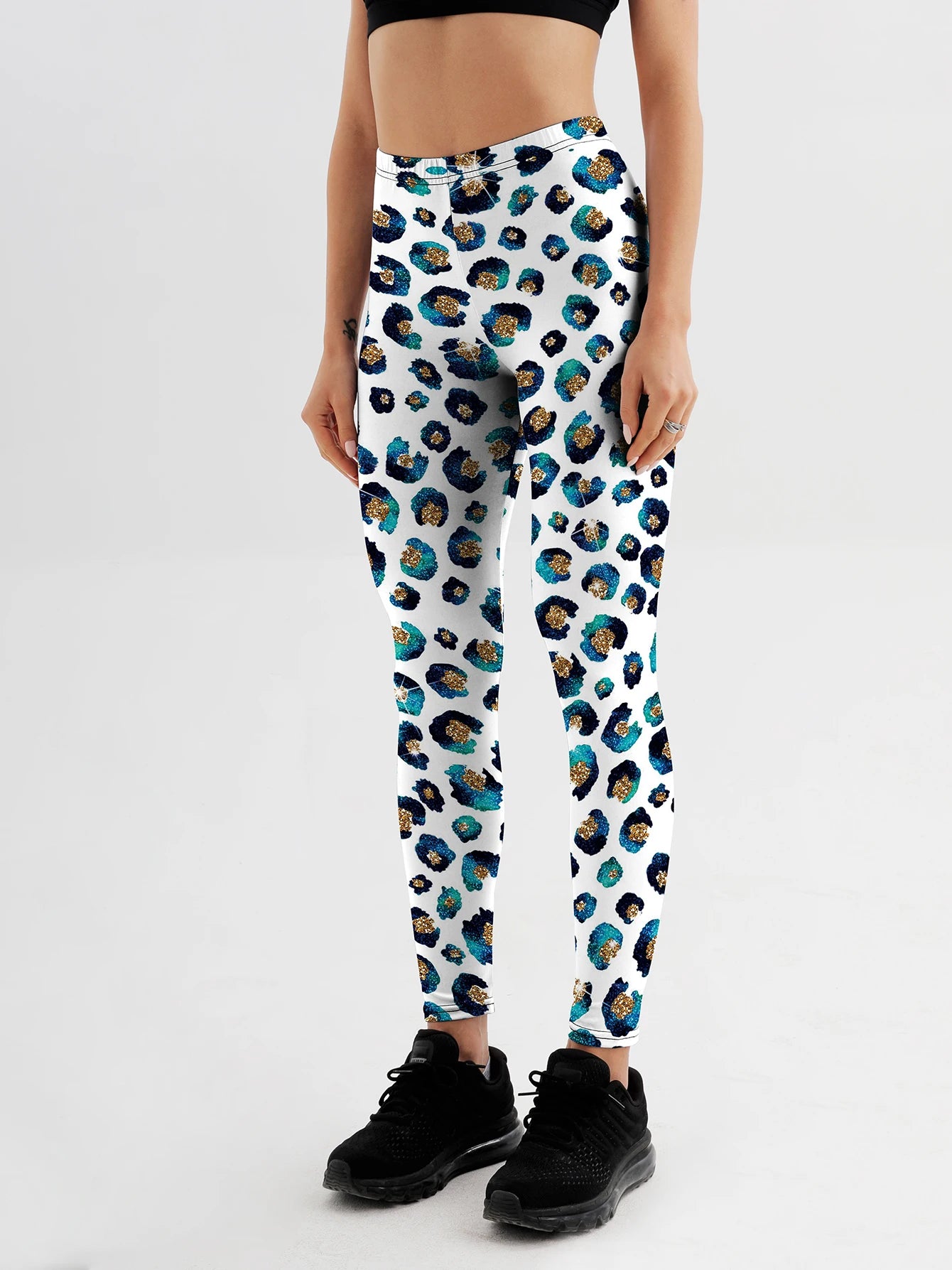 Women Leopard Printed Leggings For Fitness High Waist Gym Legging Push Up Workout Women Rendering circles Printed Leggings