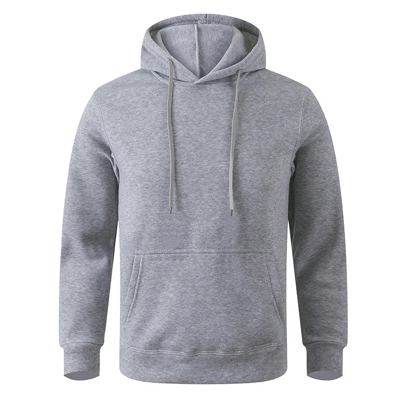 Winter Solid Color Men Hoodies Fleece Warm Mens Sweatshirt Fashion Men Fleece Warm  Sweatshirt