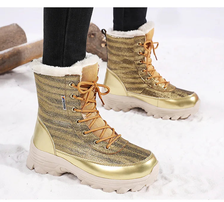 Women's Winter Boots 2026 New High-top Plush Warm Snow Boots for Women Thickened for Extreme Cold Areas Outdoor Boots