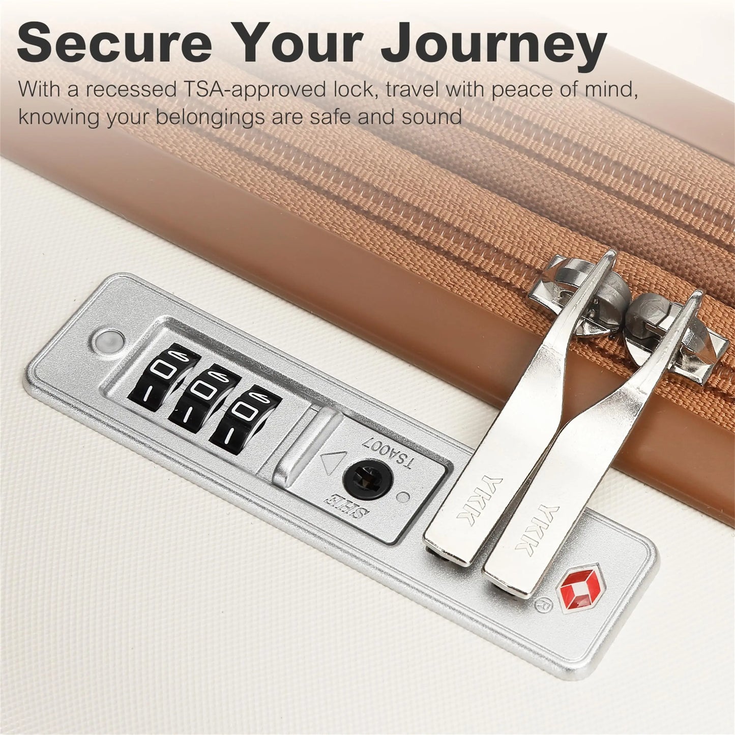 KONO ABS + PC hard case with 4 wheels, TSA lock trolley hand luggage/suitcase (55/65/75cm)