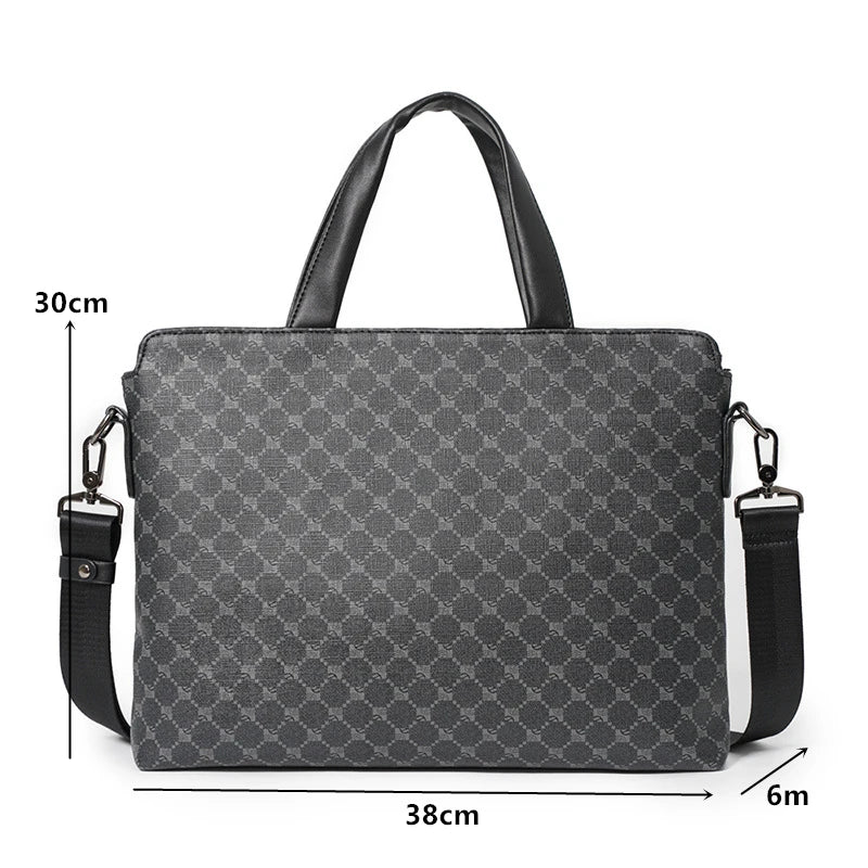 Luxury Business Handbags Men Briefcase Fashion Print Handbag Men Crossbody Messenger Bag Laptop Bag Male Top-Handle Bags Totes