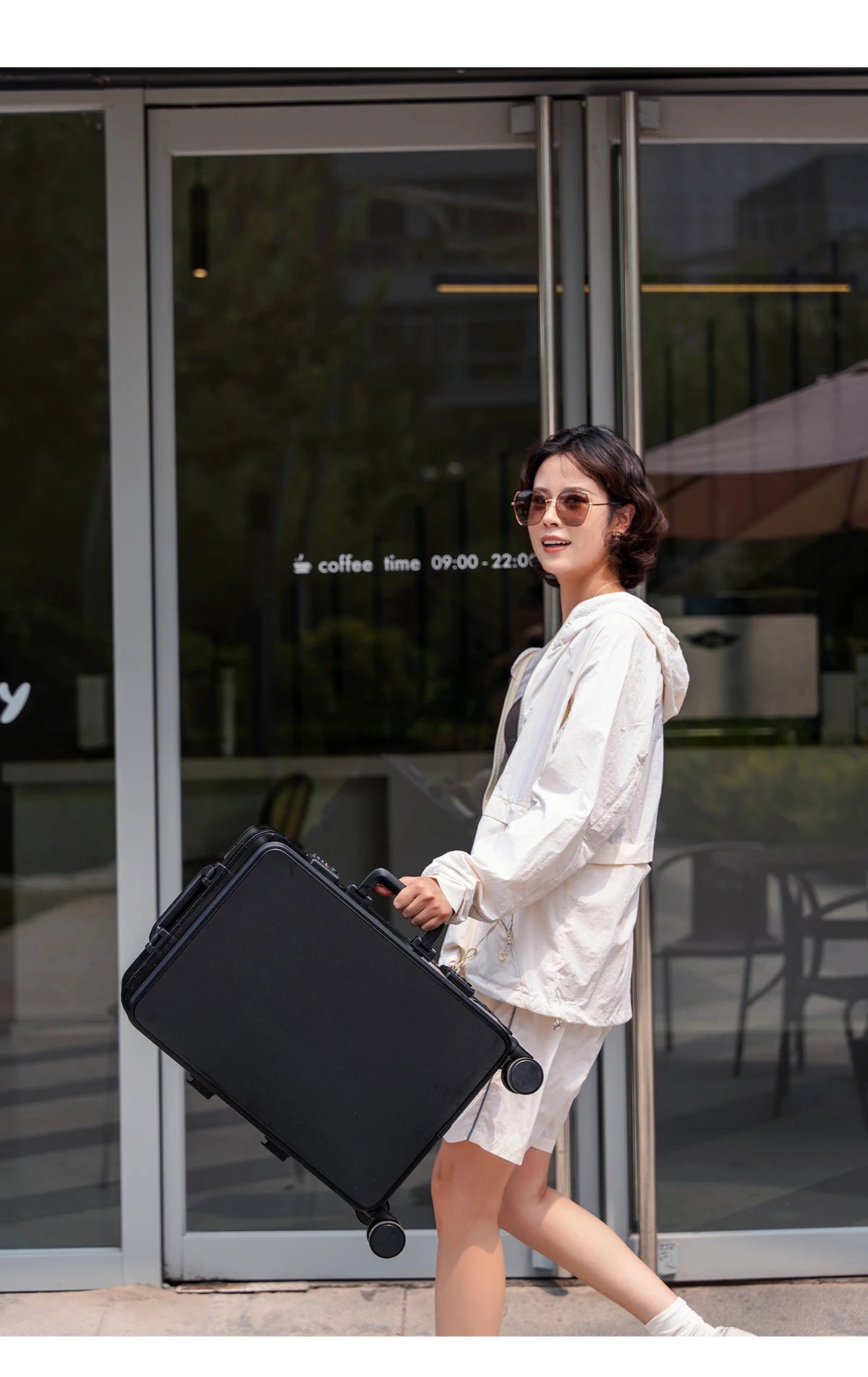 Gilding Aluminum Frame Suitcase Thickened PC Multifunctional 20 inch Boarding box Morandi Color Series 24/ 26 inch Trolley Case