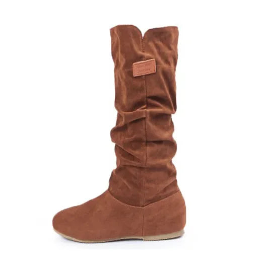 2024 New Mid-tube Snow Boots Hollow Cotton Thread Hook Lace Frosted Lady Boots Large Size Women's Shoes