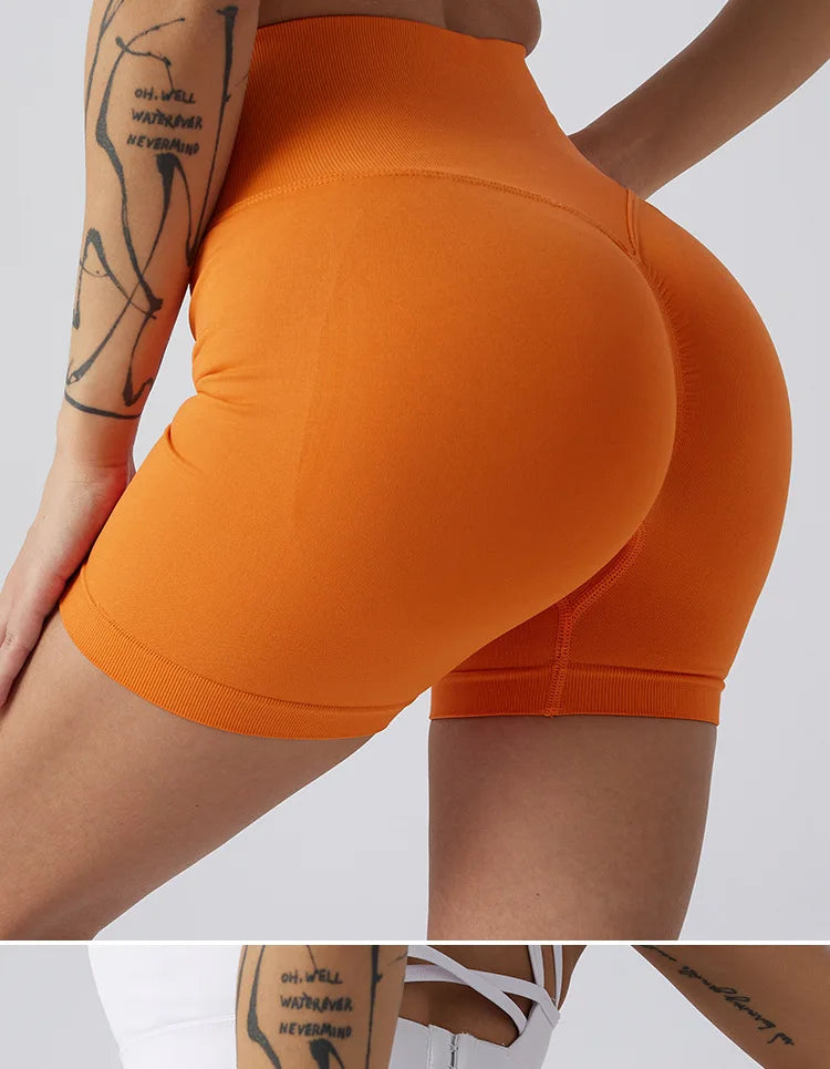 BIVIGAOS Summer High Waist Push Up Fitness Mini Shorts Women's Sexy Sport Short Leggings Peach Butt Lifter Biker Shorts