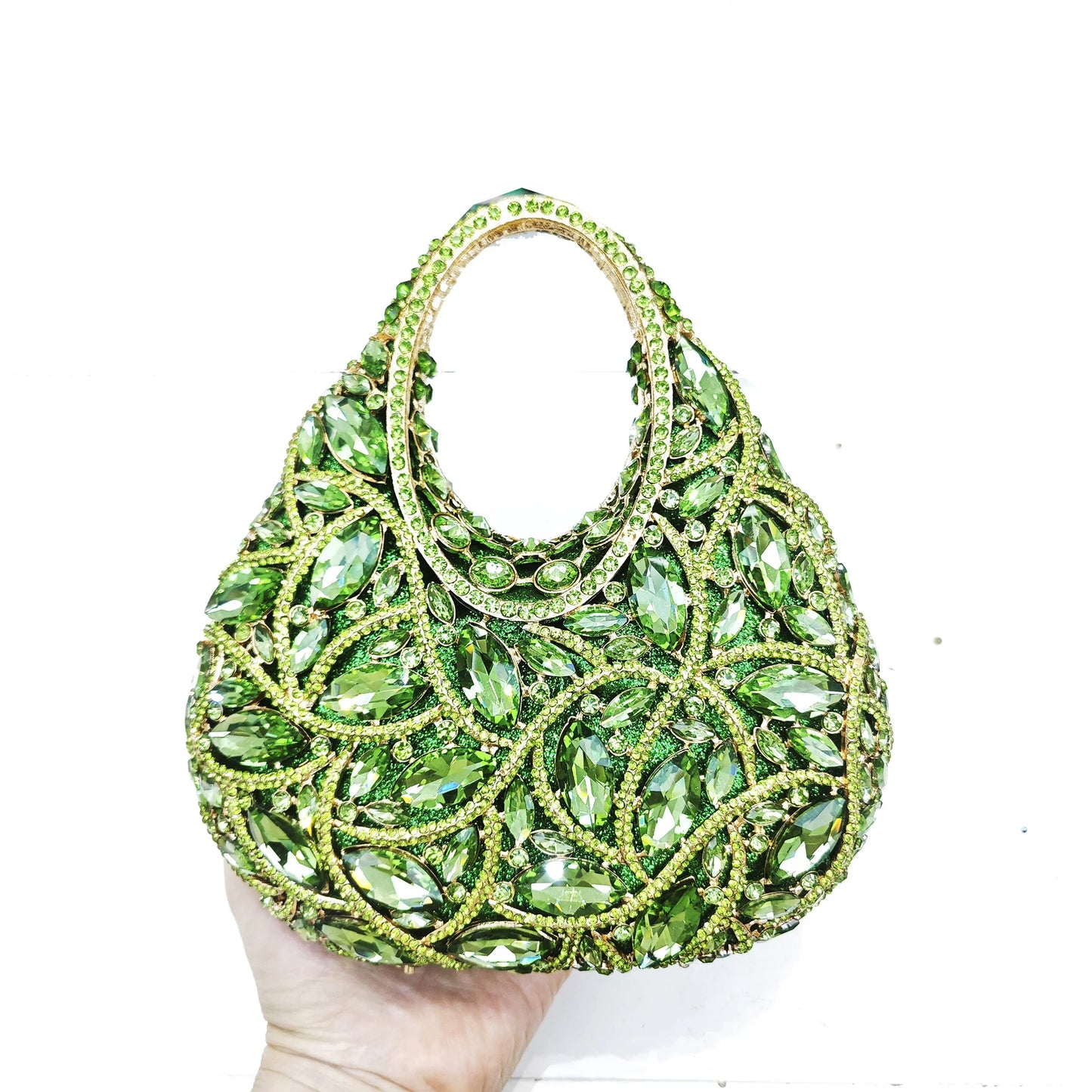 XIYUAN Women Red Rhinestone Evening Party Bags Fashion Shiny Diamond Handbag Wedding Bridal Clutches Gold Luxury Designer Purses