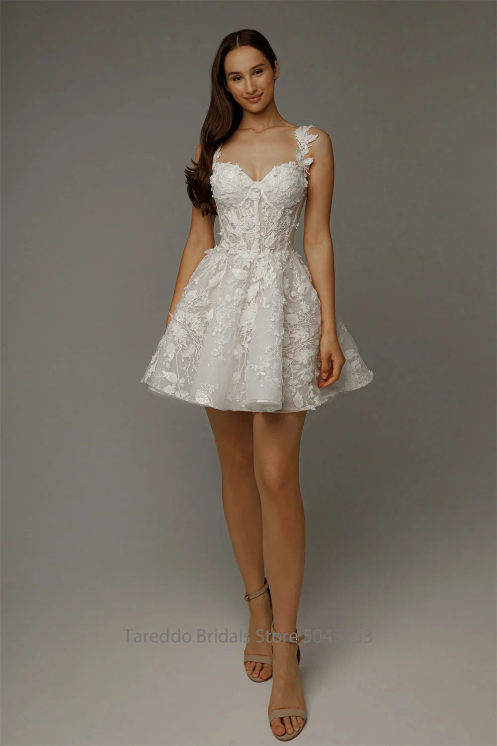 Customized Detachable Spaghetti Straps Wedding Dress 2 in 1 Lace Skirt Satin Ball Gown for Bride casamento Dress