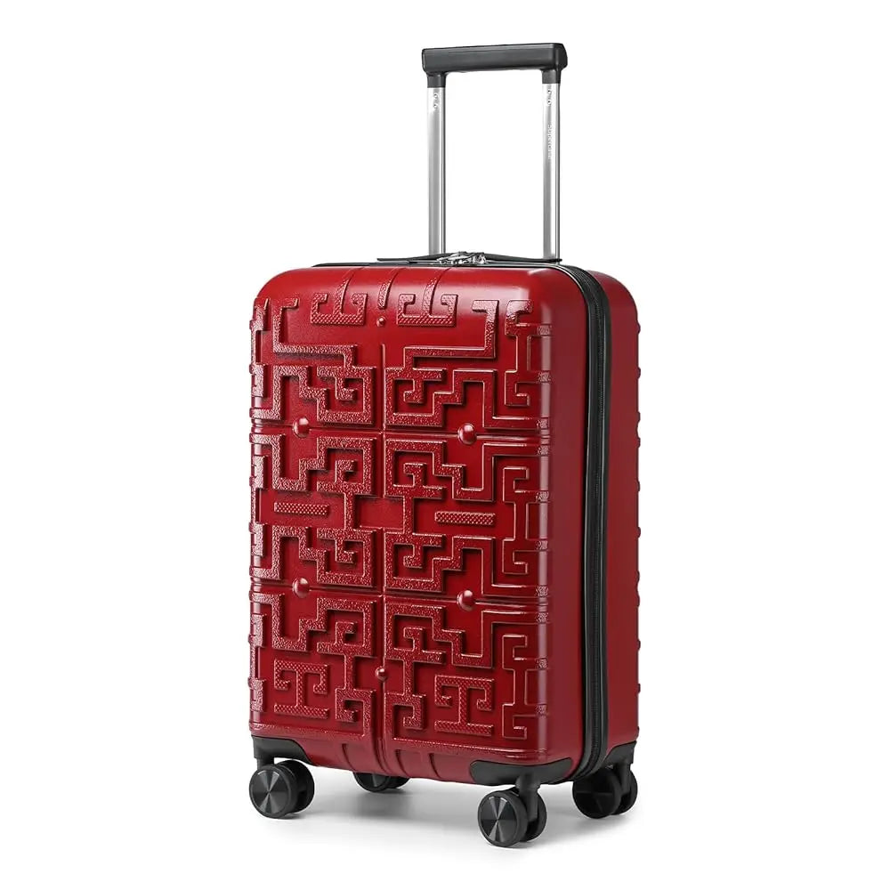 Kono 20 Inch Hard Shell Carry-On Luggage, Lightweight Polypropylene Hardshell Suitcase with Maze Pattern