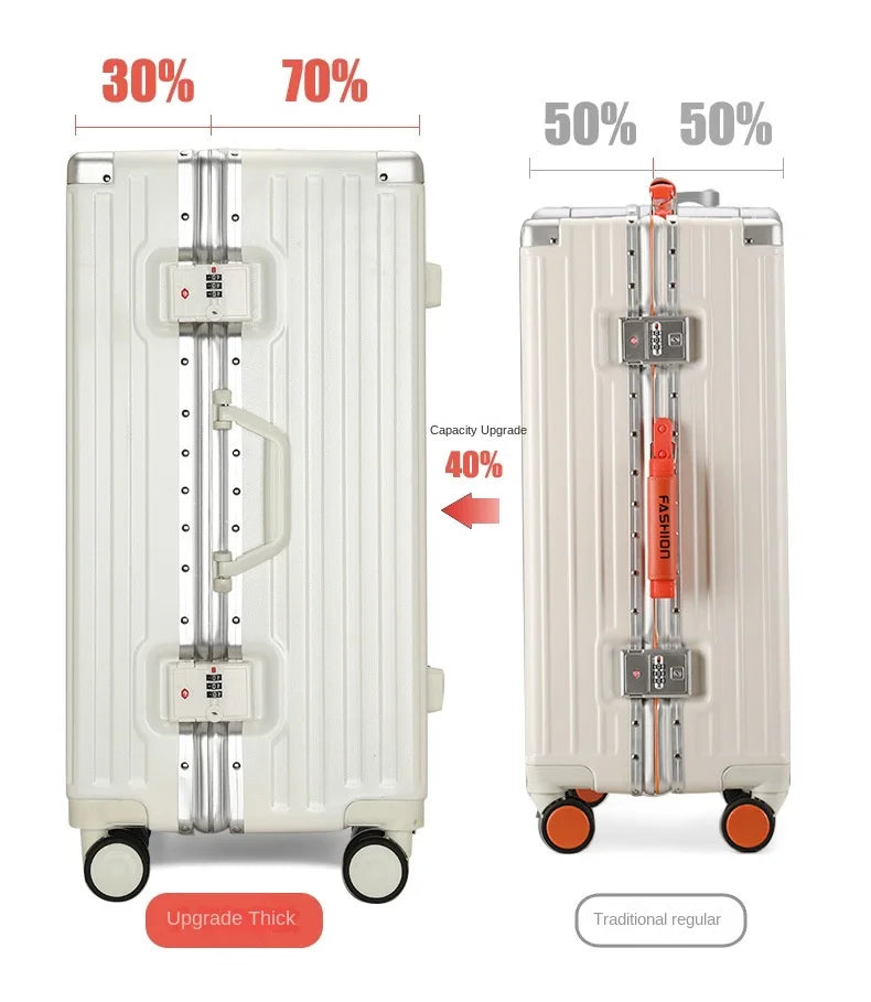 Large Capacity Suitcase 30/32 inchThickened Strong and Durable Aluminium Frame Luggage Trolley Case 20-28 inch Carry-on Suitcase