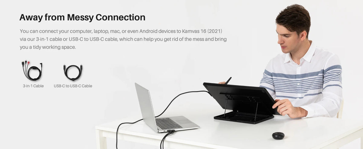 HUION New Arrival Kamvas 16(2021) Graphics Drawing Monitor Battery-free Digital Pen Tablet For Win/MAC And Android 120%s RGB