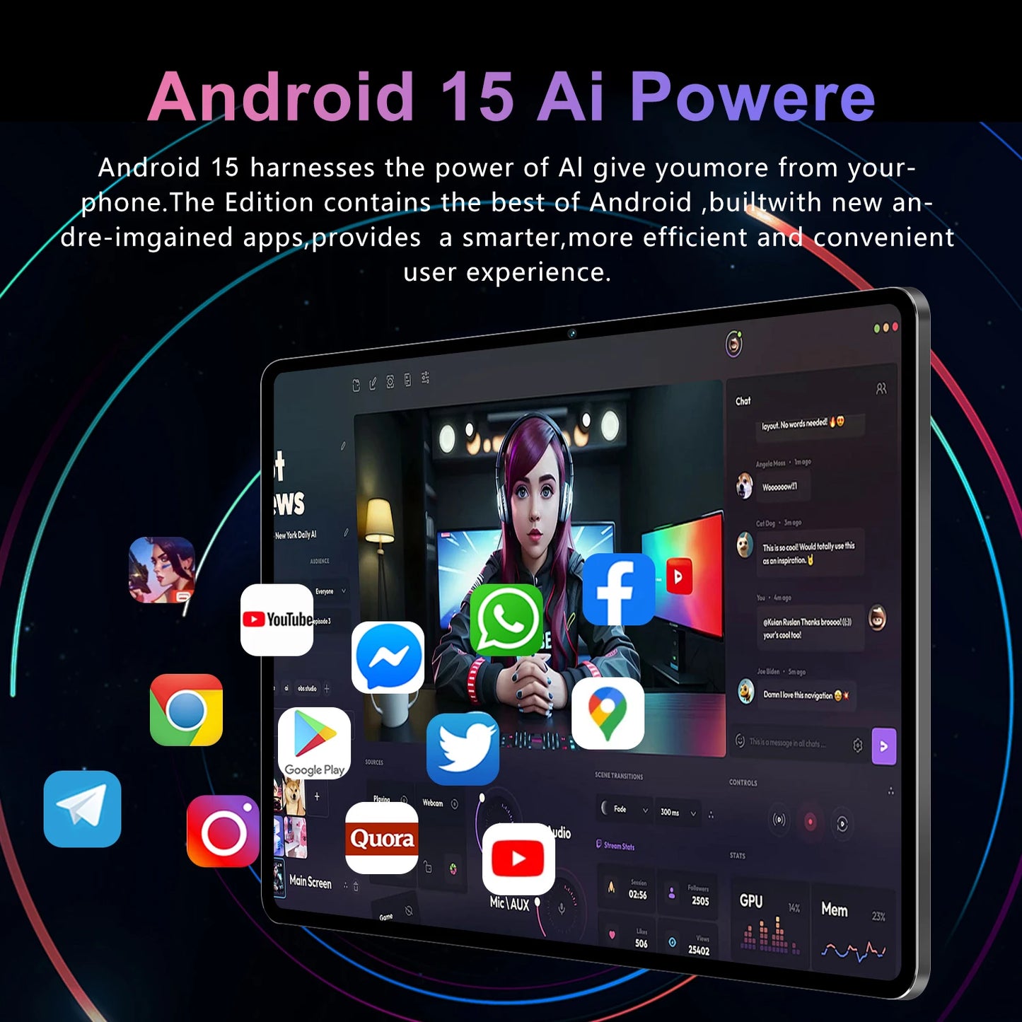 2026 Model Tablet | Brand New Android 15 | 10.1'' Display | 6GB  RAM+128GB ROM | 5+8MP Dual Cameras | 6000mAh | Keyboard Bundle