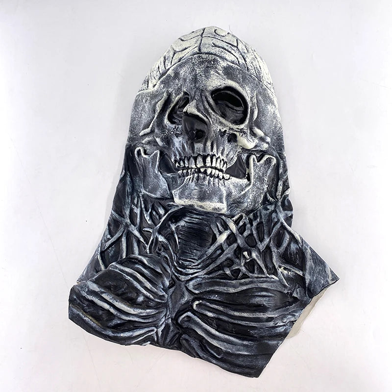 2026 Halloween Latex Skeleton Head Mask Horror Brain Helmet Mask Cosplay Party Supplies Skull Full Face Mask