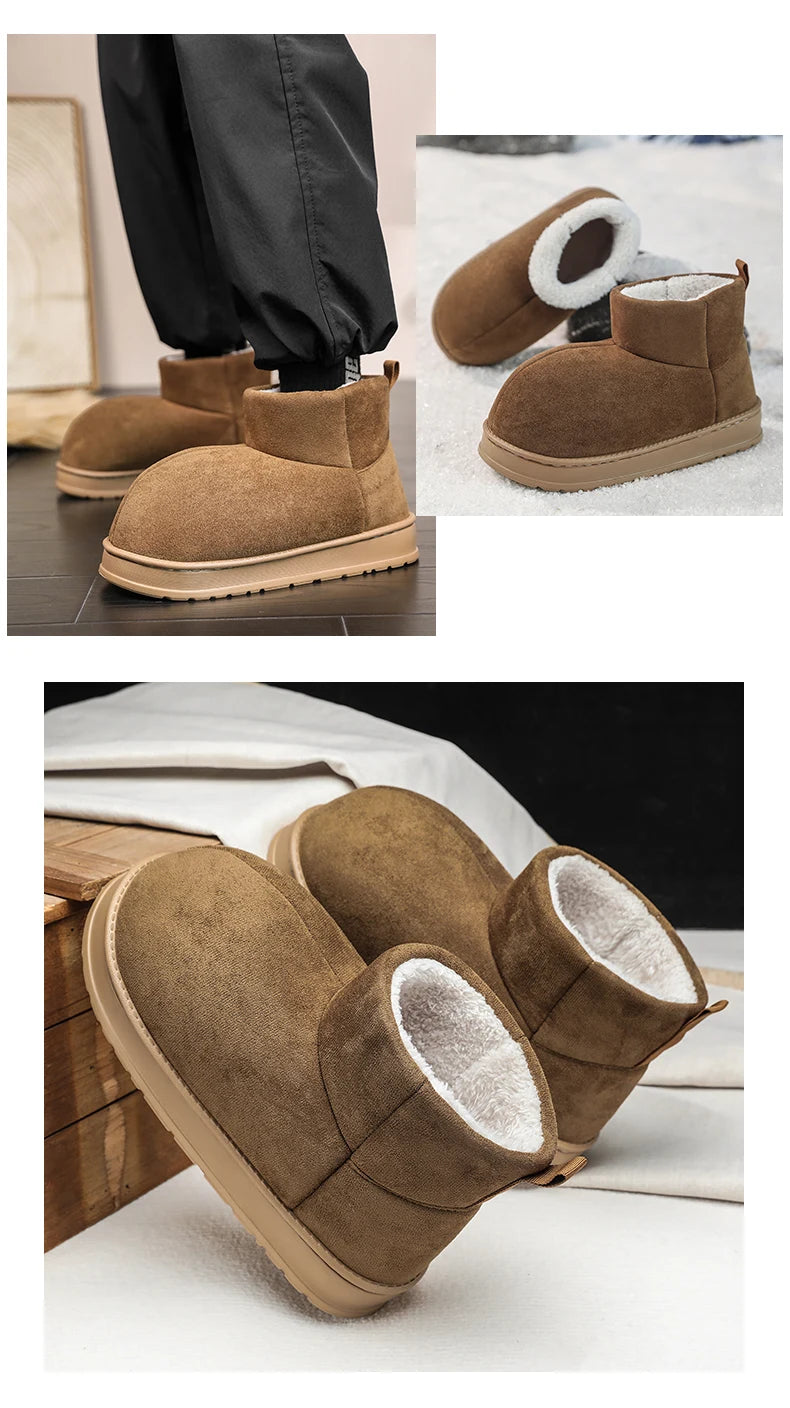 Popular Men's Big-Toe Snow Boots with Plush Lining and Warm Cotton Shoes