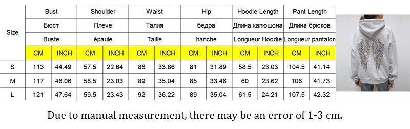 Sequins Angel's Wings Hoodies Women Y2k Chic Loose Long Sleeve Pullovers Top Slim Yoga Pant Set 2026 Casual Lady Sweatshirt Set