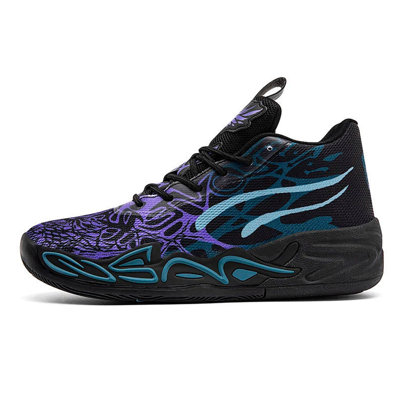 High Top Basketball Shoes for Men Women Anti-Slip Outdoor Sports Sneakers Breathable Athletic Training Shoes for Gym Running