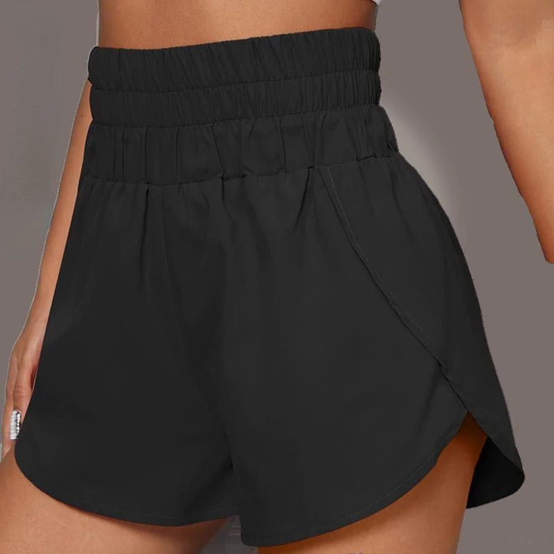 High Waisted Running Yoga Shorts for Women, Quick Dry Light Weight Liner High Split Athletic Gym Workout Shorts