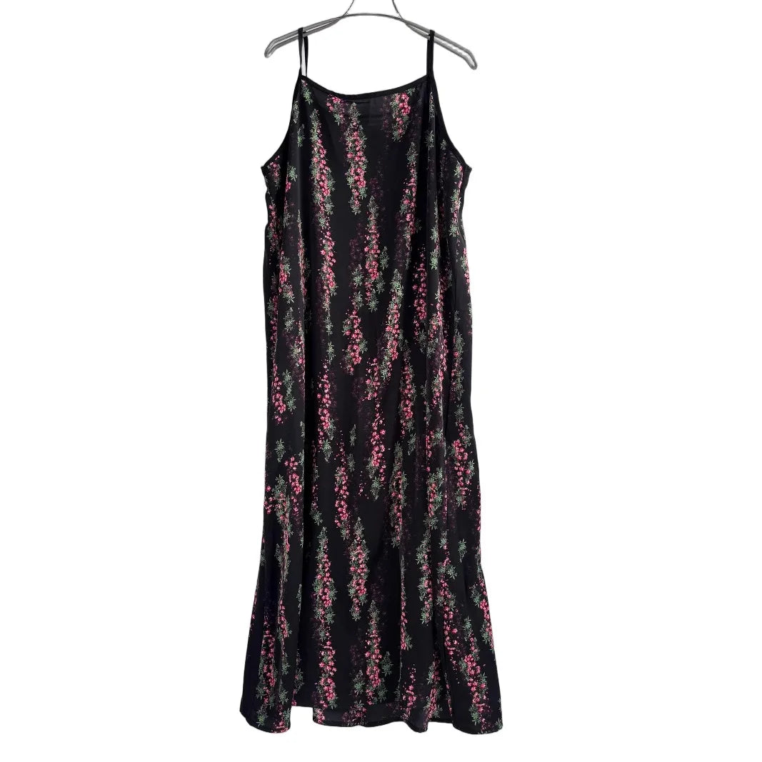 Floral Print Loose Women's Summer Fashionable Romantic Sweet Fresh Chiffon Vest Dress Midi Skirt round Neck Sleeveless