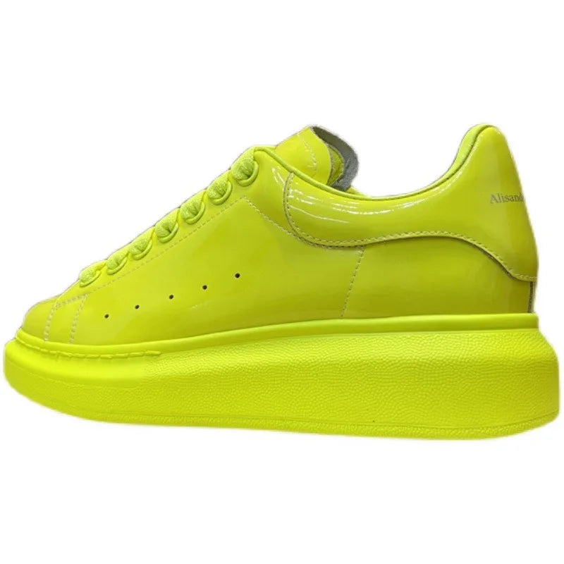 American European Men Casual Shoes Patent Leather Round-toe Platform Loafer Shoes Hip-hop Sports Shoes Outdoor Street Sneakers