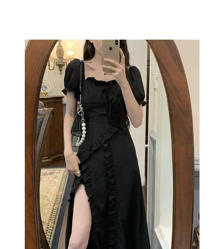 Black Dress for Women 2026 New Summer Niche Design High-end Long Skirt French Skirt