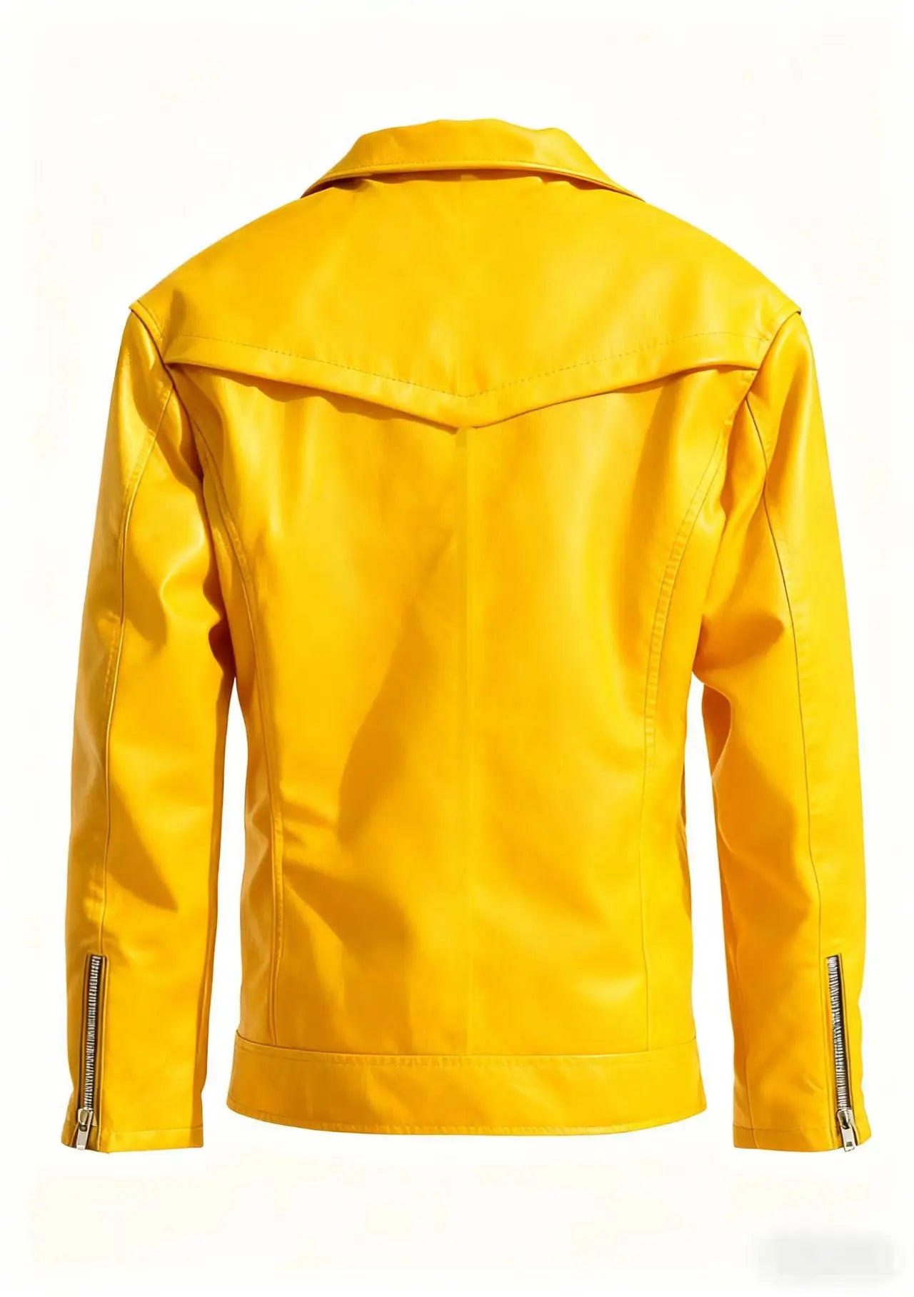 Winter and Autumn Men's Oversized Button-down PU Leather Coat with Multiple Zippers Polo Jacket, with Many Zippers