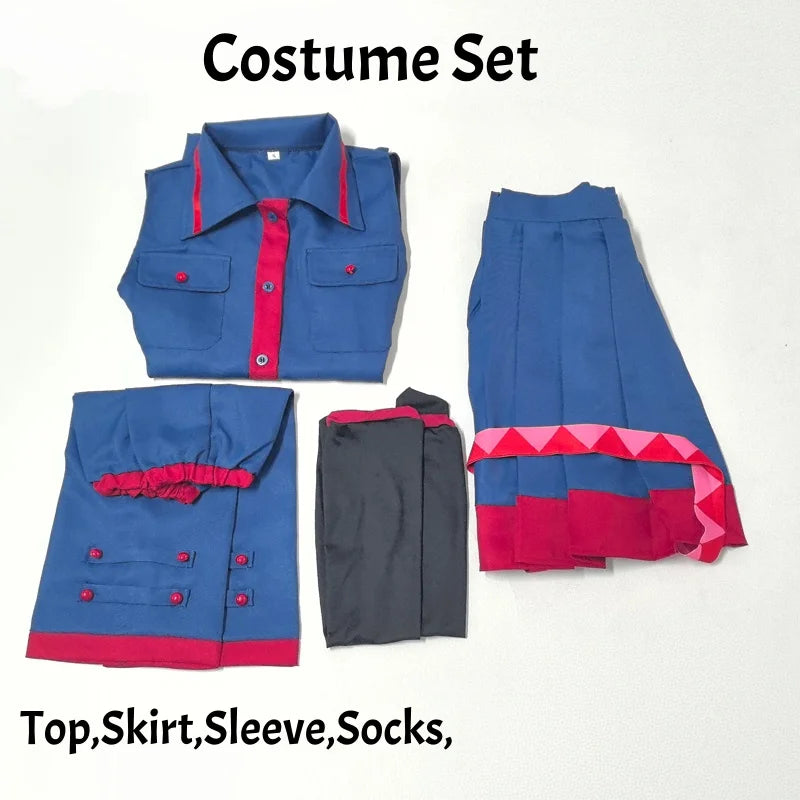Kasane Teto Cosplay Costume Blue Uniform Dress Vtuber Vocaloid Idol Outfit Women Halloween Anime Party Role Play Suit