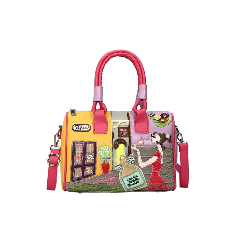 Design Patchwork Zipper 2026 Hot Sale Women's Bags Retro High Quality Women's Bags PU New Personality Stylish Shoulder Bags