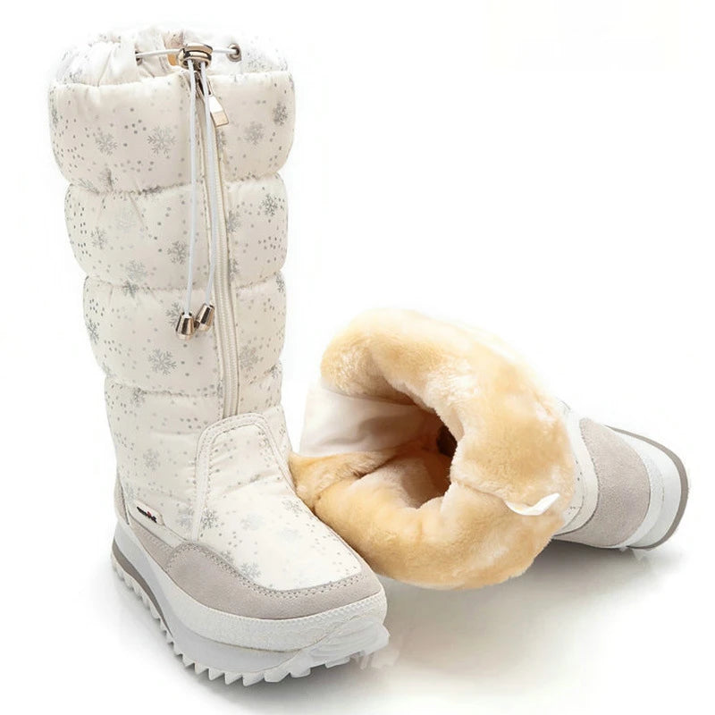 Large-Size Cotton Shoes For Winter Outdoor Thick Warm Cotton Shoes High-Top Snow Boots Winter Wild Plus Velvet Cotton Boots