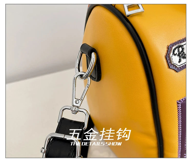 Design Patchwork Zipper 2026 Hot Sale Women's Bags Retro High Quality Women's Bags PU New Personality Stylish Shoulder Bags