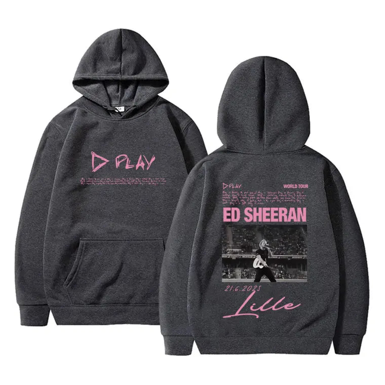 Ed Sheeran Play World Tour 2026 Merch Hoodie Men Women Fashion Hip Hop Hooded Sweatshirt Men's Cotton Oversized Pullover Hoodies