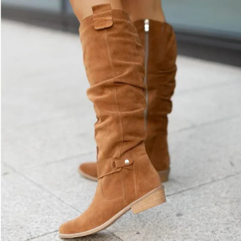 Hot Selling Retro Women Boot Large Size43Suede High Women Boot Winter Boot Women High Heel Allmach Knee Length Boots Botas Mujer