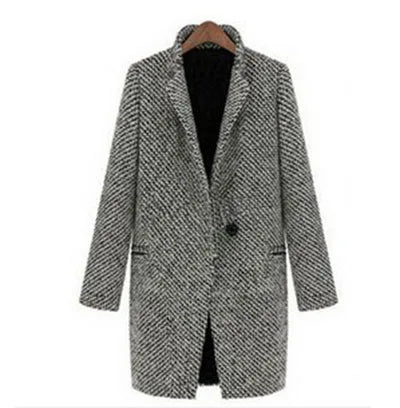 Women's Long Wool Coat Winter Jaet Sweater 3XL Autumn  High Percentage Other Material Ladies Premium Faion Outerwear