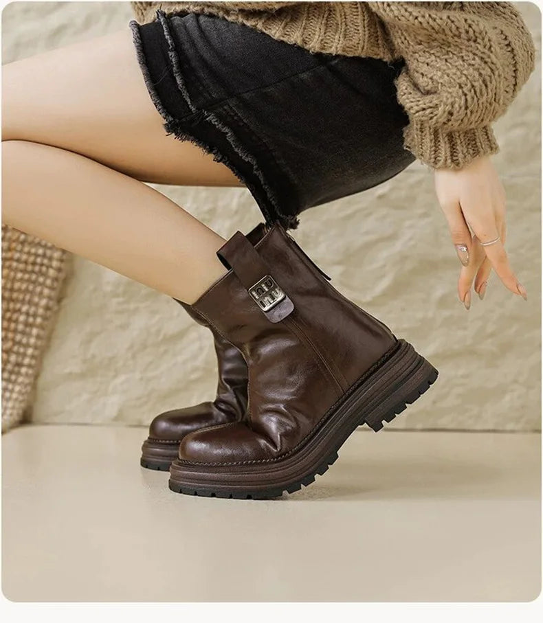 Women Winter Fleece Lined Snow Boots Non Slip Warm Short Boots for Cold Weather
