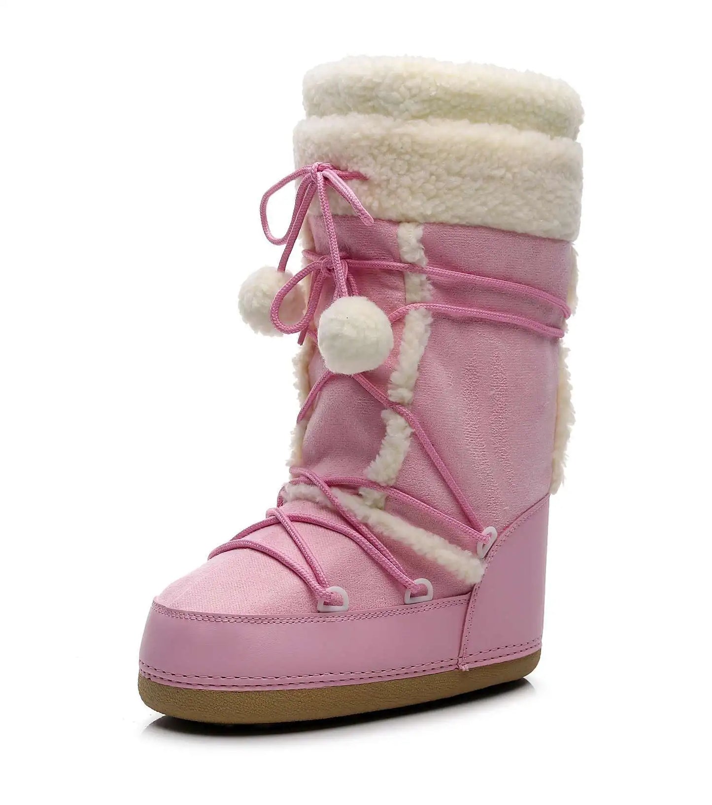 Women's Winter Boots 2026 Women Snow Boots Cold-proof Warm Mid-calf Pink Space Boots Slip-resistant Cotton Woman Winter Shoes