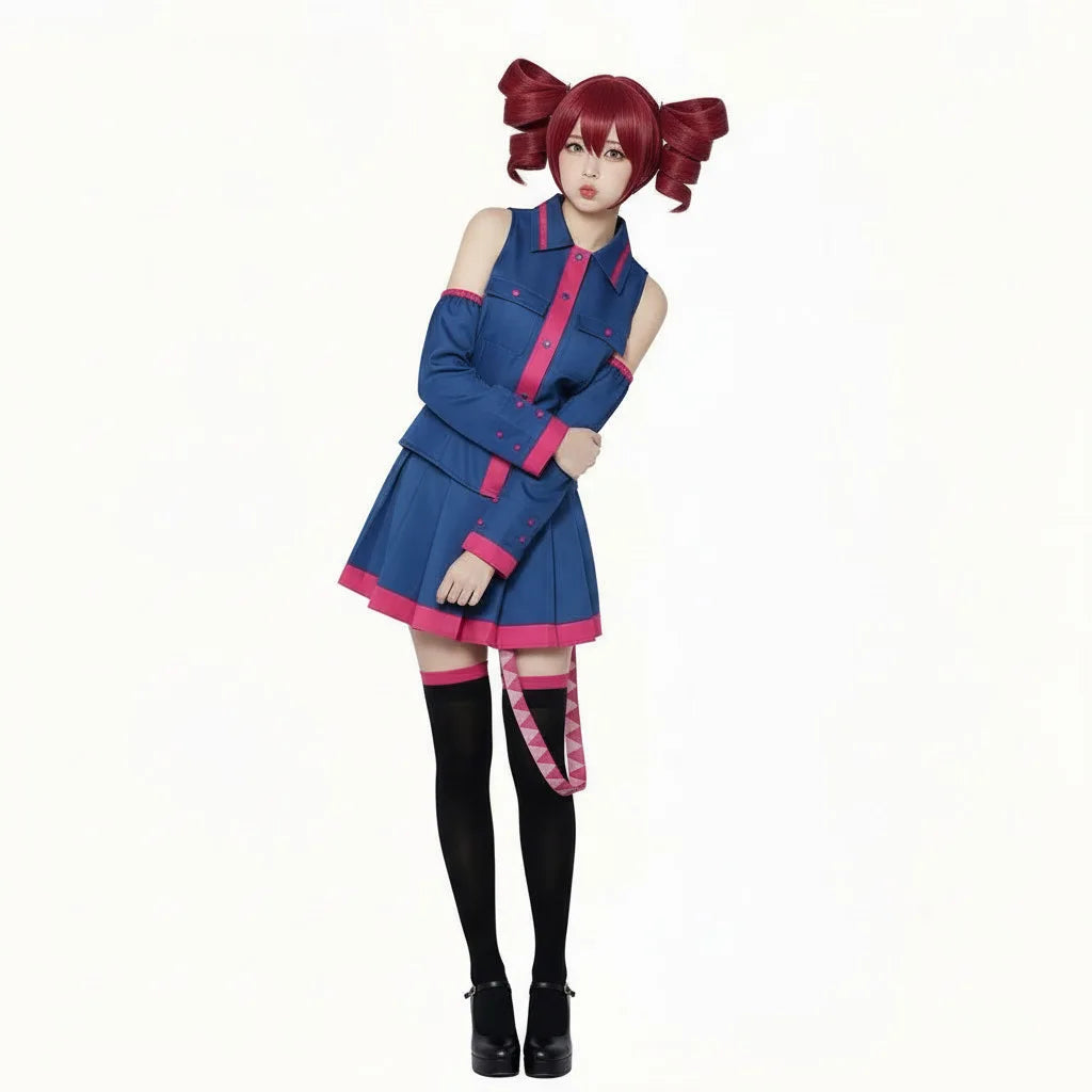 Kasane Teto Cosplay Costume Blue Uniform Dress Vtuber Vocaloid Idol Outfit Women Halloween Anime Party Role Play Suit