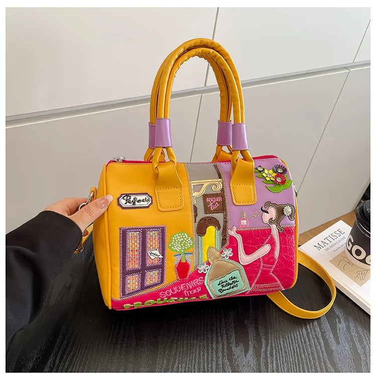 Design Patchwork Zipper 2026 Hot Sale Women's Bags Retro High Quality Women's Bags PU New Personality Stylish Shoulder Bags